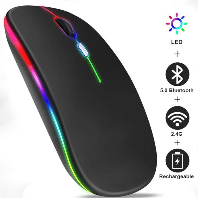 Chuột không dây Crugkbat-1PC, Chế độ kép, Bluetooth , 2.4g, chức năng máy tính để bàn một cú nhấp chuột, loại c, có thể sạc lại, đèn nền im lặng, chuột máy tính xách tay chuột  drag click