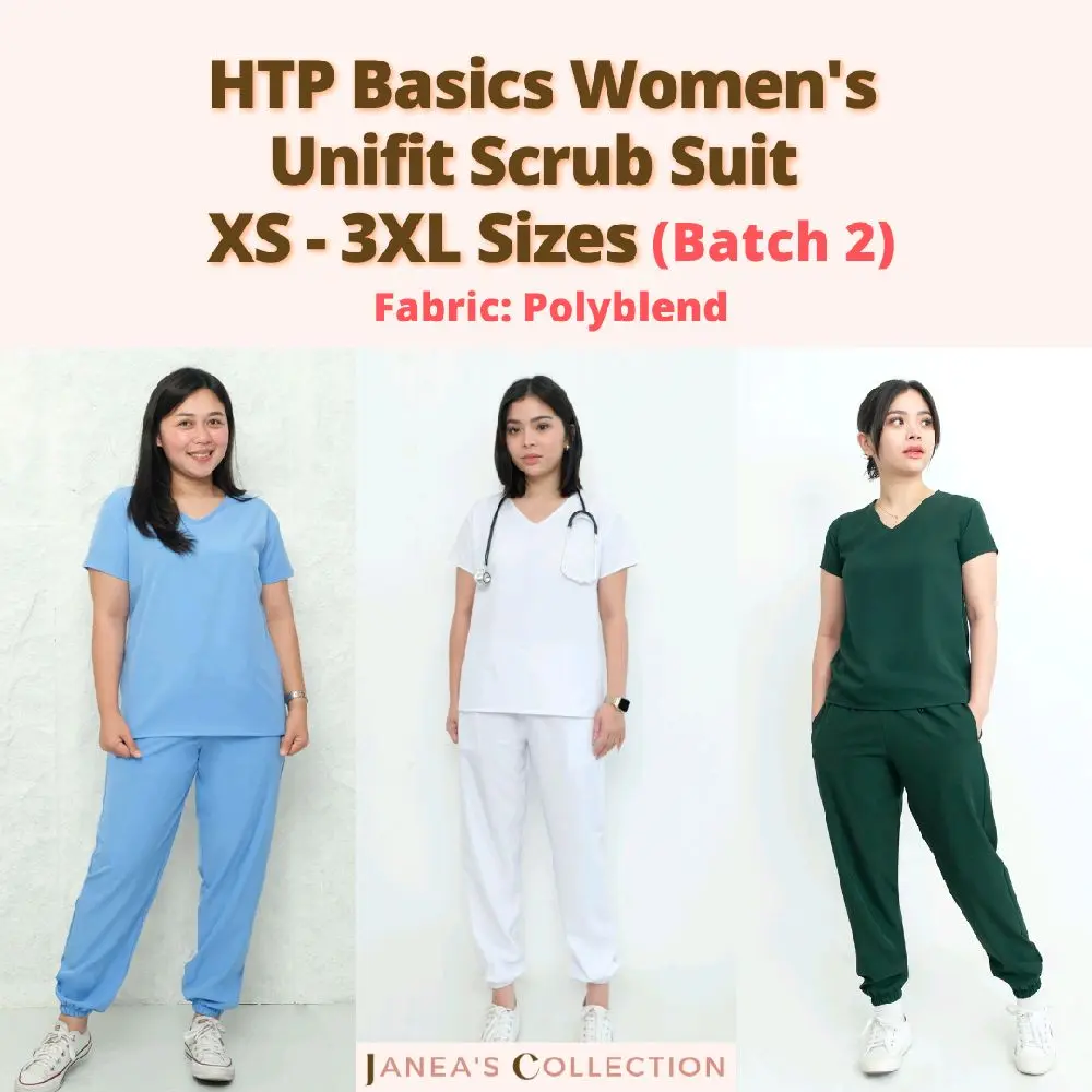 JANEA'S HTP Basics Women's Unifit Scrub Suit/Scrubs Nurse/Doctor Uniform Batch 2 Breathable