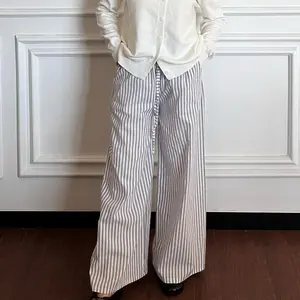 Chanacloth Stripe Pants - Celana linencotton - Celana Santai - Beach Pants - Loose Pants - Stripes Pants Wanita Kulot Katun Panjang