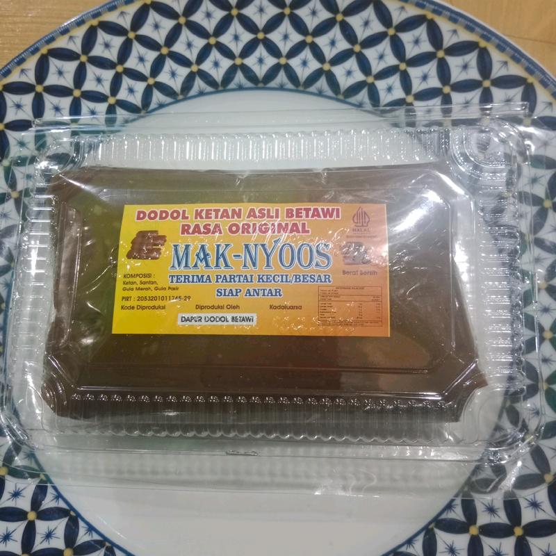 Dodol Betawi Asli Maknyoos 500 grm/ Setengah Kg - Varian Rasa Original, Duren, Ketan Hitam, dan Wijen - Bahan 6