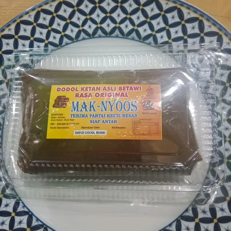 Dodol Betawi Asli Maknyoos 500 grm/ Setengah Kg - Varian Rasa Original, Duren, Ketan Hitam, dan Wijen - Bahan 5