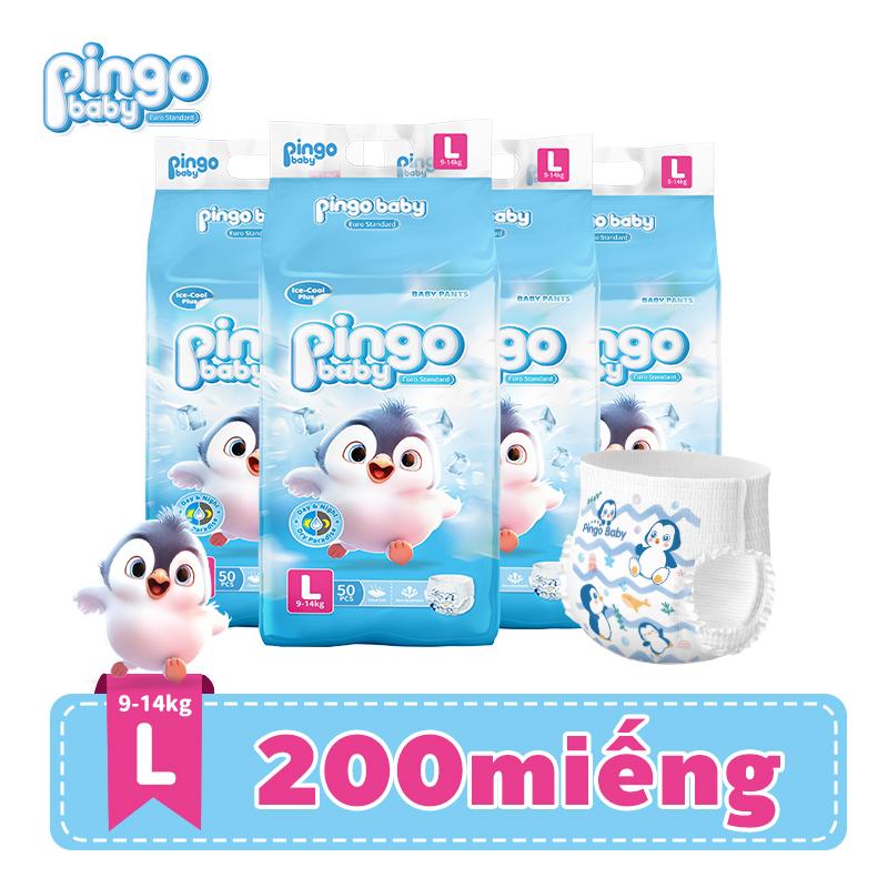 200miếng Tã/bỉm QUẦN L Pingo Baby cao cấp thấm tốt
