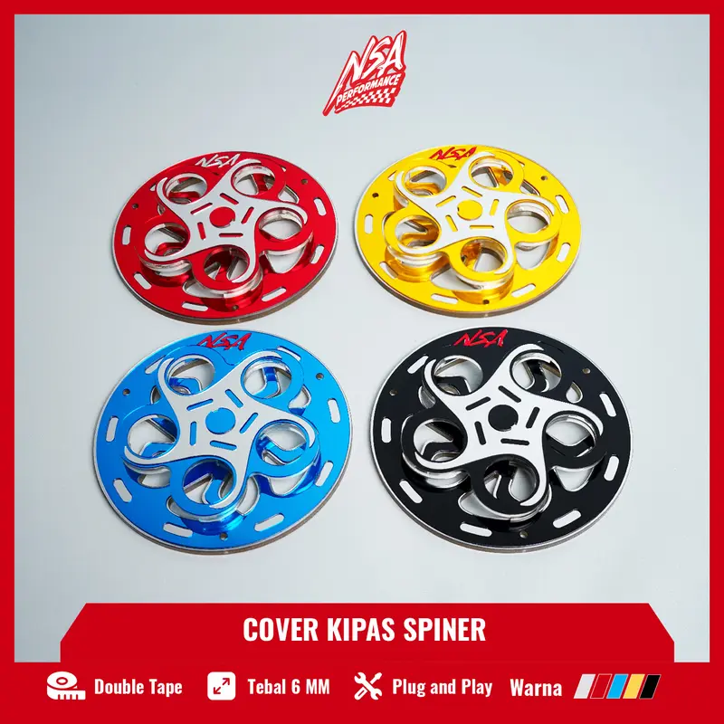 NSA COVER KIPAS SPINER CYCLONE Beat Scoopy Mio Vespa TUTUP PELINDUNG KIPAS RADIATOR UNIVERSAL Baut Gold cover  radiator Motor Motorcycle 4