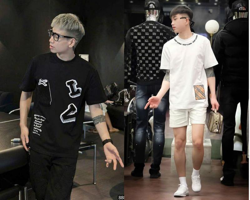 [ MUA ÁO TẶNG QUÀ ] áo thun unisex tạo kiểu thêu túi in chữ họa tiết boy phố phong cách , chất vải cotton co dãn bốn chiều thoáng mát   Menswear Cổ Tròn