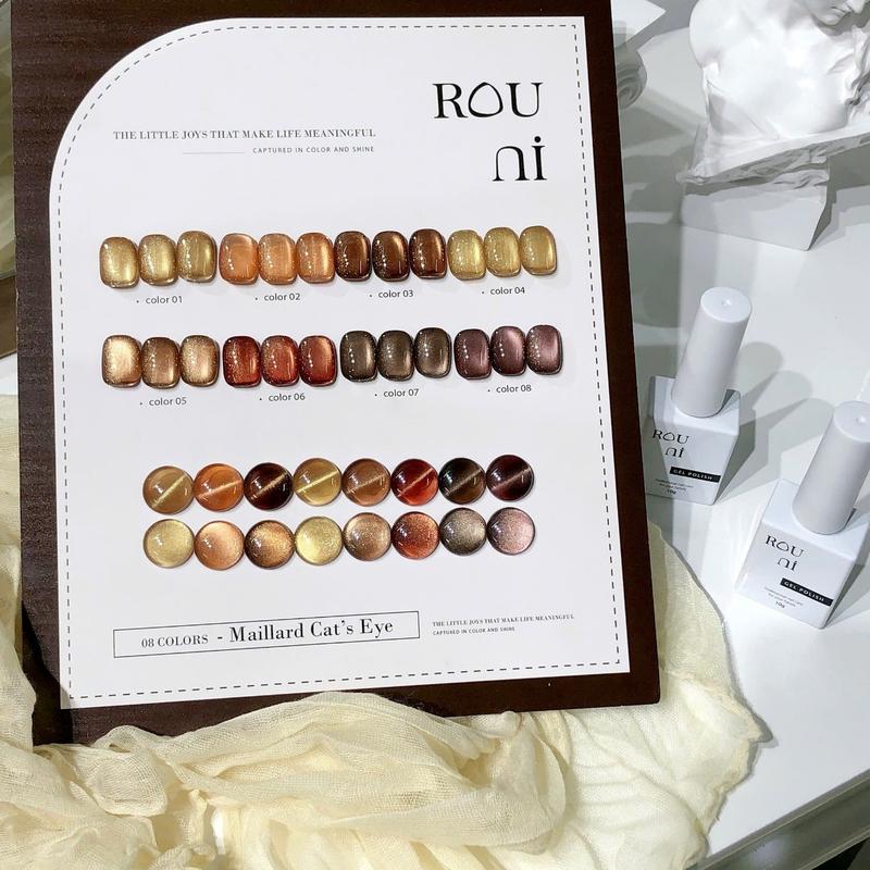  ROUni Sơn Gel Móng Mới Xuân Đông - 8 Màu Trending Sơn Gel Maillard Cat's Eye nail 