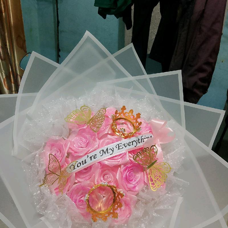 buket bunga pita satin Glitter 0