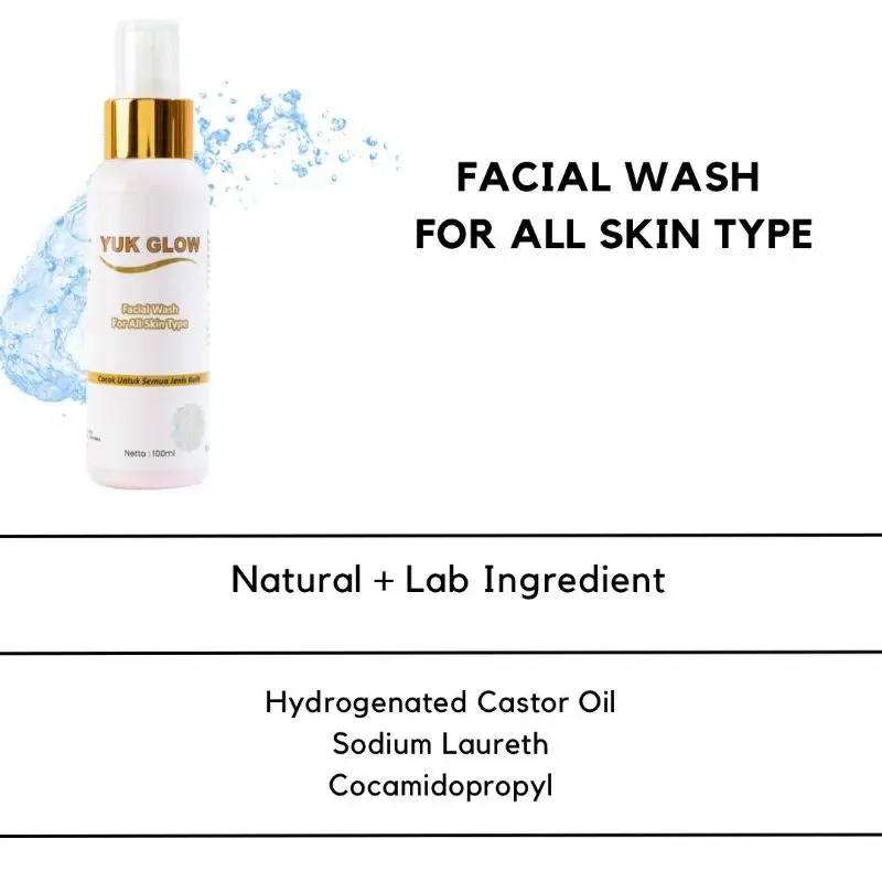 YUK GLOW FACIAL WASH FOR ALL SKIN TYPE /sabun cuci wajah cocok semua jenis kulit \ sabun glowing 1