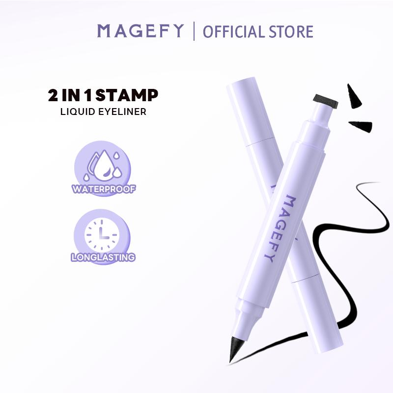  MAGEFY Con Dấu Kẻ Mắt + Bút Kẻ Siêu Mảnh 2-in-1 Stamp Liquid Eyeliner - Waterproof & Smudge-Proof – Kháng Nước 24H Nhanh Khô 3 Giây Không Lem Hoàn Hảo Cho Người Mới – Makeup Women 