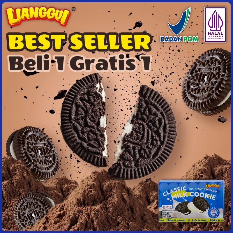 [HALAL] LIANGGUI CLASSIC MILK COOKIE Beli satu gratis satu Biskuit Cemilan sore Cemilan yang mengenyangkan