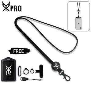 YXPRO Tali Lanyard Hp Perusik Full Black Tali Gantungan HP Tali Gantungan Universal