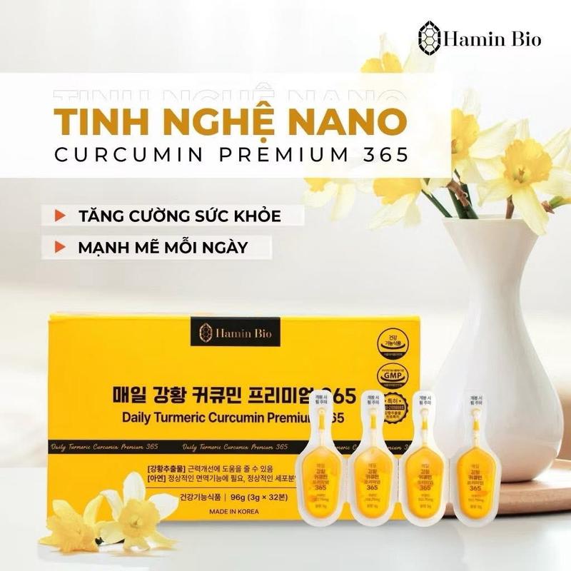  Tinh Nghệ Curcumin Nano Hàn Quốc 365 Hamin Bio 32 tép - Đẹp Da Dạ Dày Khỏe Tiêu Hóa Tốt 