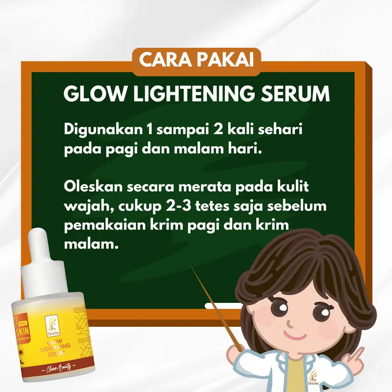 GLOW LIGHTENING SERUM ( Hidrasi Kulit Kering -  Normal ) Aging Extract Mencerahkan Wajah Pencerah Hitam Niacinamide Perawatan Vitamin 3