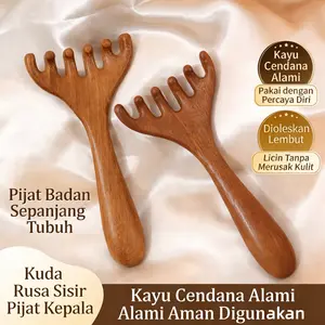 Sisir Pijat Tanduk Rusa Sisir Pijat Aman! Tanpa Cat Berbahaya, Bahan Kayu Cendana Alami! Bisa Digunakan oleh Anak & Orang Dewasa! Anti