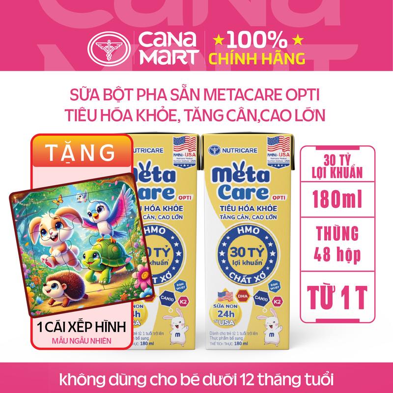  Sữa Nutricare Metacare Opti dinh dưỡng cho bé thấp còi 180ml bổ sung 30 tỷ lợi khuẩn Men Vi Sinh 