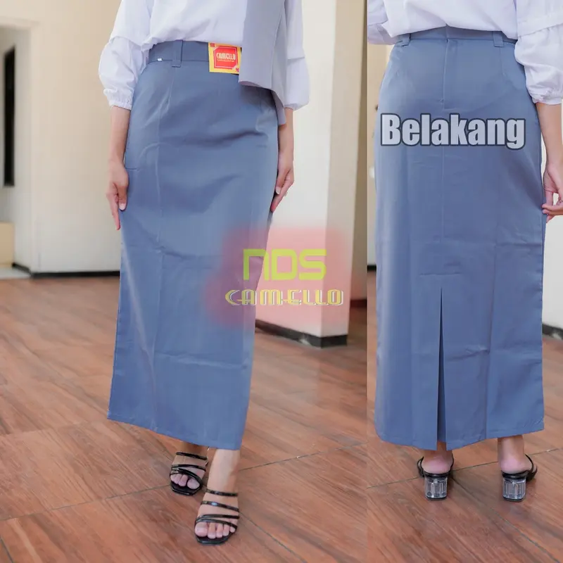 CAMELLO - Rok Span Belah Belakang Rempel Kerja Kuliah Sekolah 2