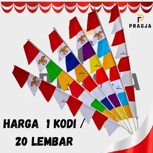 Umbul-umbul Bendera warna warni 1 Kodi/20Pcs Kain Tali