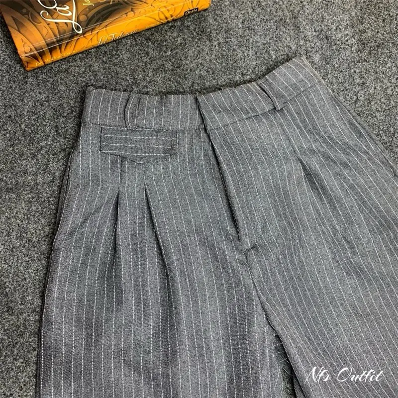 NFS - Oro Pants Stripe Bangkok - Celana Wanita Nyaman Anti Kusut - Celana Panjang Korean Style - Celana Panjang Formal Highwaits Wanita Casual Kekinian 1