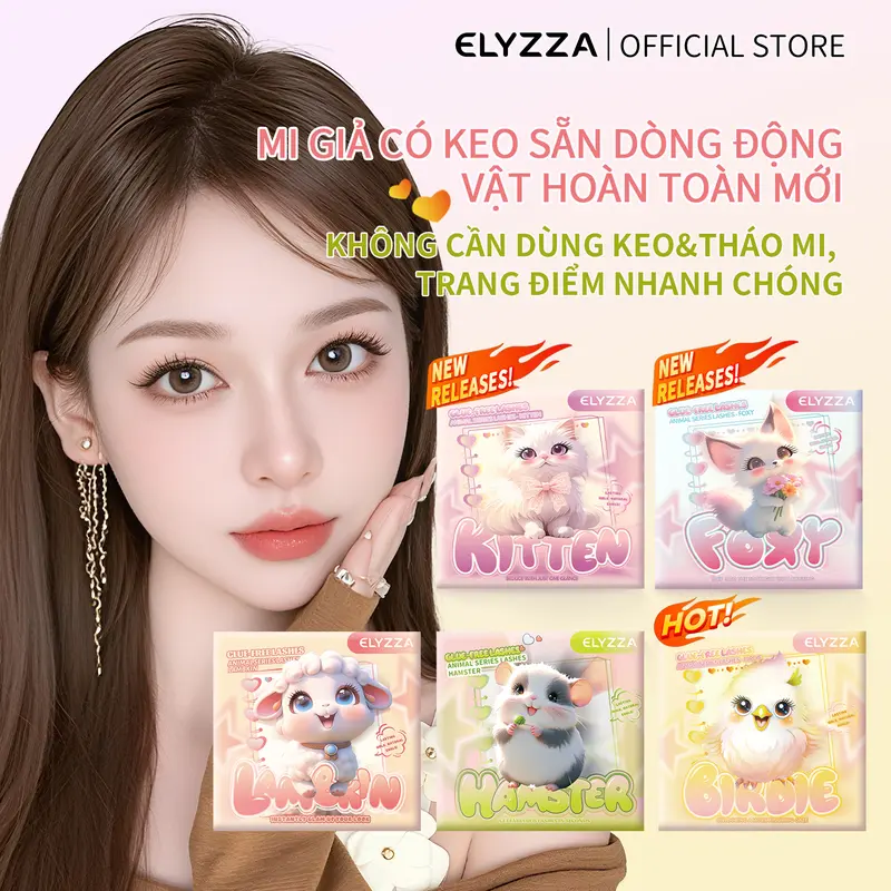 [Ship Từ Hà Nội] Mi Giả Có Keo Sẵn ELYZZA Lông Mi Tự Dính Không Cần Keo Sợi Mi Tự Nhiên, Dễ Gắn & Sử Dụng Nhiều Lần Mi Cụm Phù Hợp Nối Mi & Trang Điểm Hàng Ngày 0