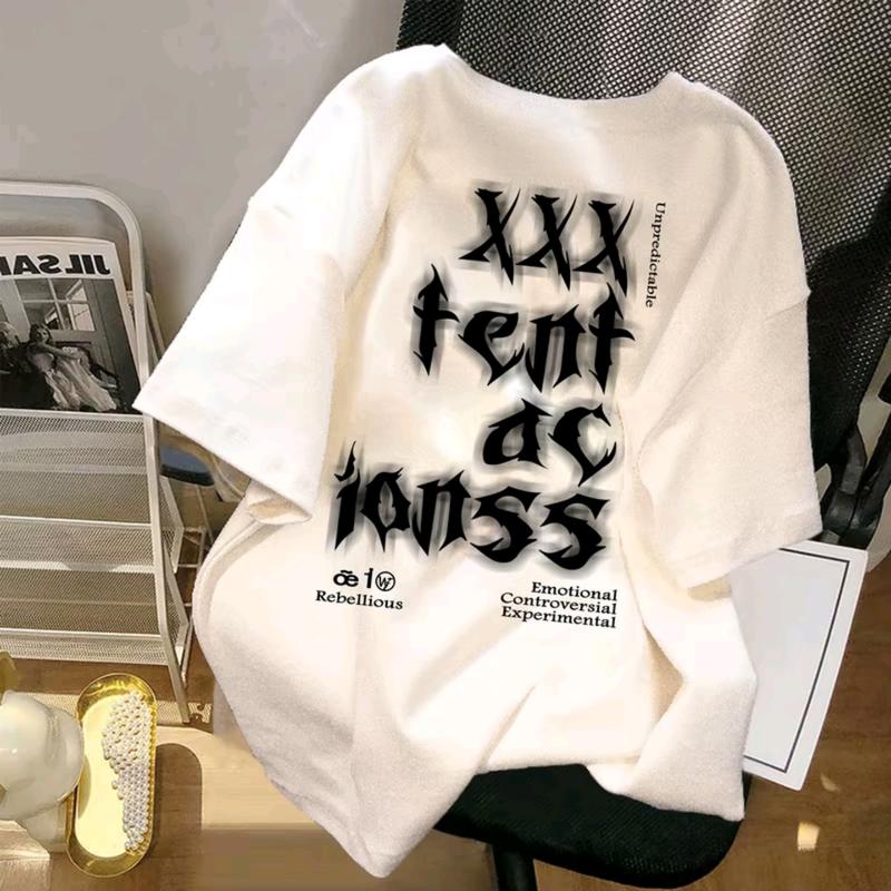 kaos distro tacion atasan retro lengan pendek /baju kaos pria wanita Loose Fit Tshirt Combed Polos Oblong Custom Santai 0