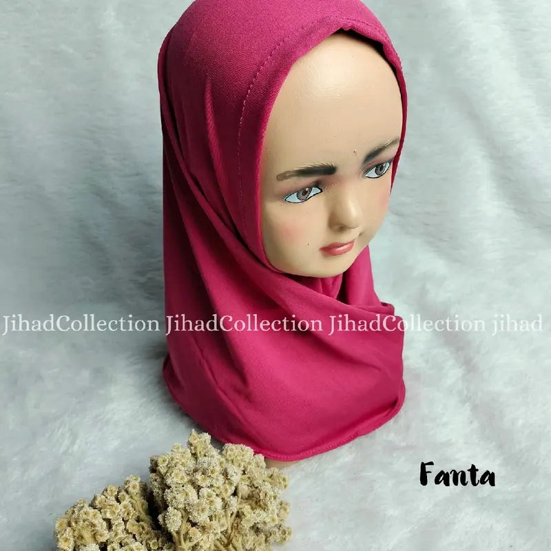 Jilbab Segitiga Instant Jersey anak 4-8thn || hijab instant segitiga Muslim 1
