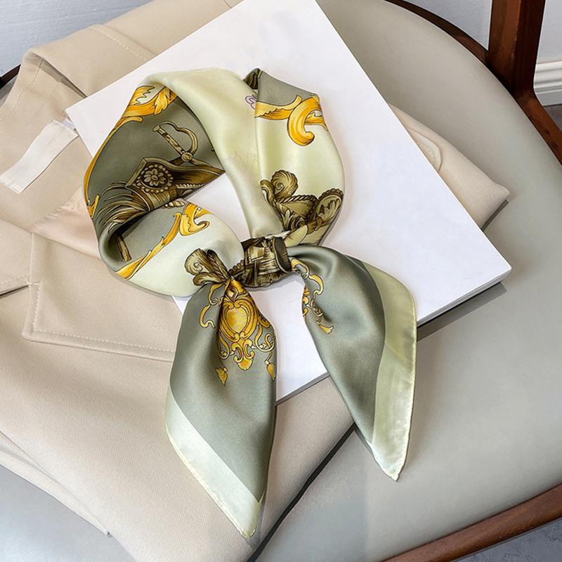 Product Introduction of Khăn Quàng Cổ Vuông In Họa Tiết, Chất Liệu Lụa Mô Phỏng, 27,55 "x 27,55", Khăn Quàng Cổ Cho Nữ, Phụ Kiện Thời Trang Đa Chức Năng, Khăn Quàng Tóc, 1 Chiếc, WJ1026-273 16