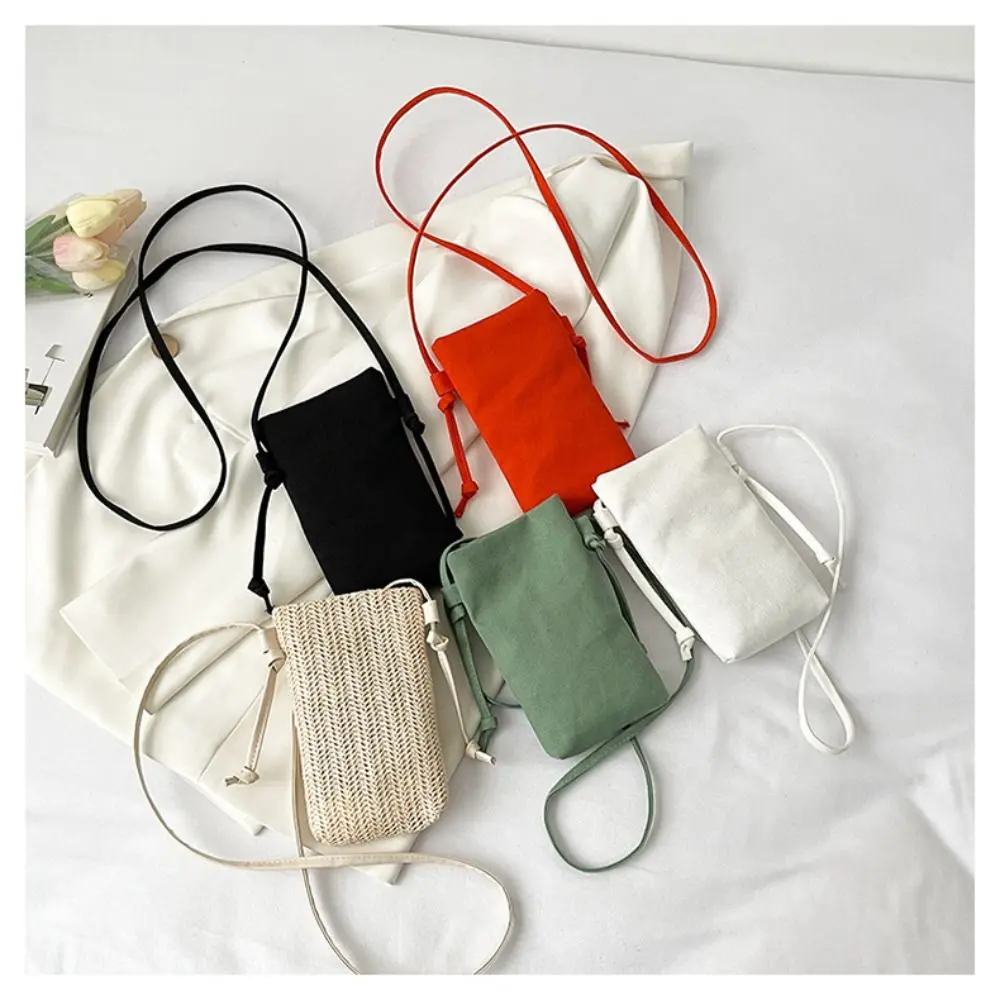 Túi Đựng Điện Thoại Di Động Vải Bố, Thời Trang, Nhẹ, Túi Messenger Dễ Phối Đồ Đa Chức Năng, Cổ Yếm, ví đựng tiền Xu, Dành Cho Nữ