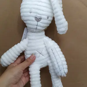 Mainan Bayi Boneka Bunny Kelinci Putih Stripe Import Bahan Plush Toy Dolls