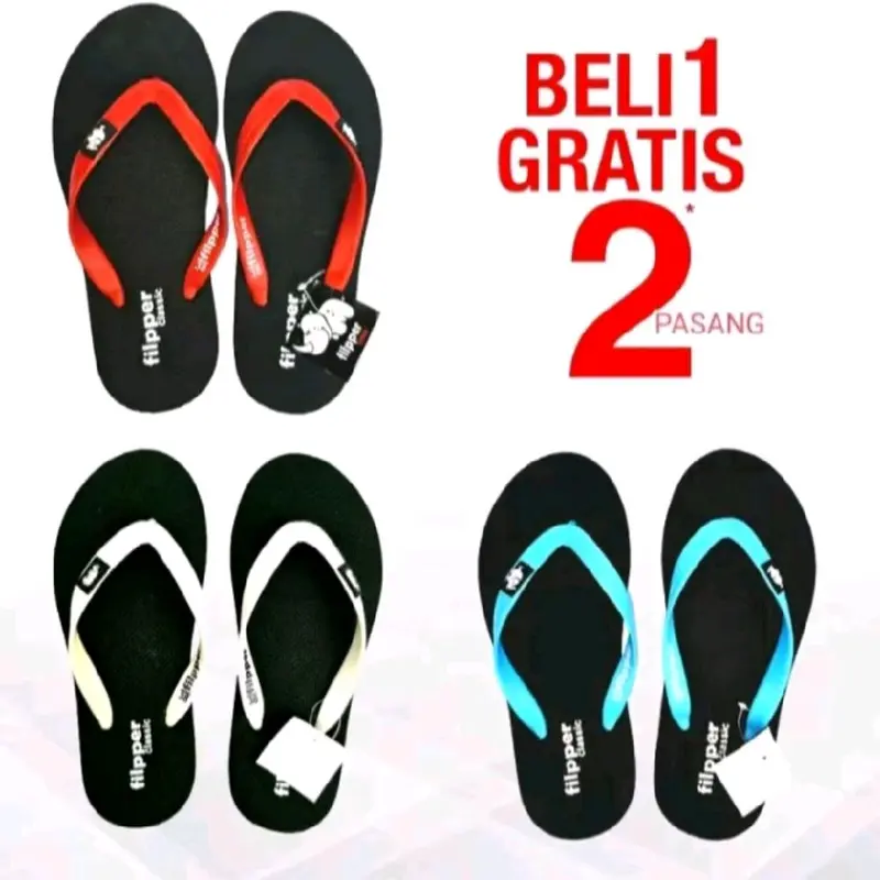 beli 1 geratis 2 sandal sandal jepit jelly peria terlaris 2025 Karet Sendal Pria 3