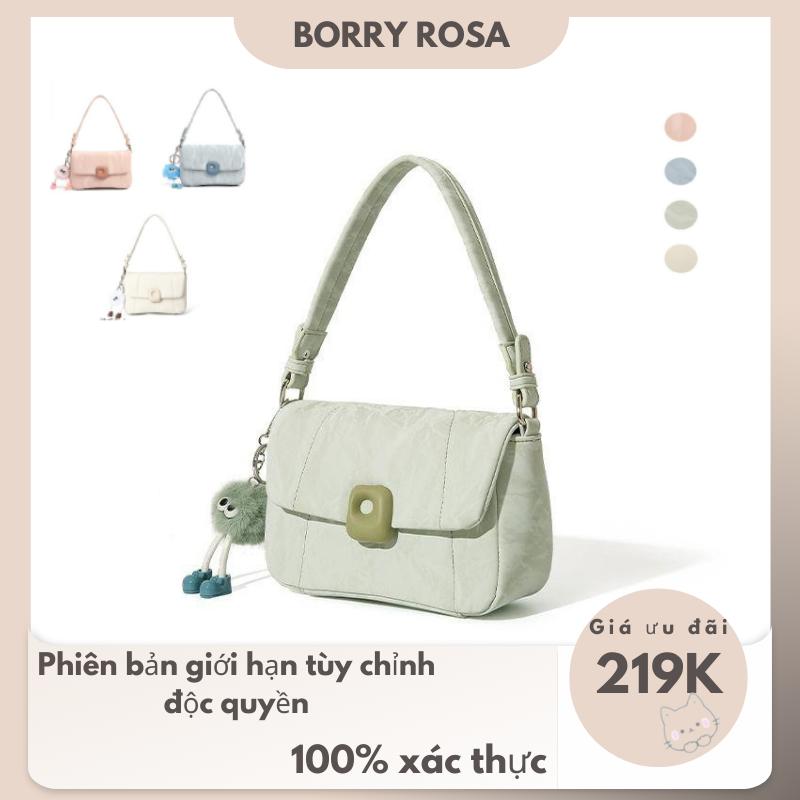 BORRY ROSA / (Thiết kế độc quyền) Túi xách nữ tinh tế bốn màu Macaron, có bùa cùng màu, hai dây đeo vai có thể điều chỉnh, đeo chéo và đeo vai cho mọi dịp