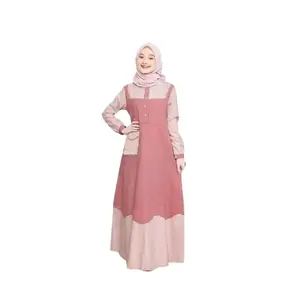Lydia Kids Gamis Anak Perempuan Bahan Crinkle Crepe Model Minimalis & Nyaman untuk Usia 10-12 Tahun Warna Lave, Mocca, Dusty, Denim Size M & L Baju Muslim Panjang Dress Tanggung Syari Airflow Remaja Lebaran 2024