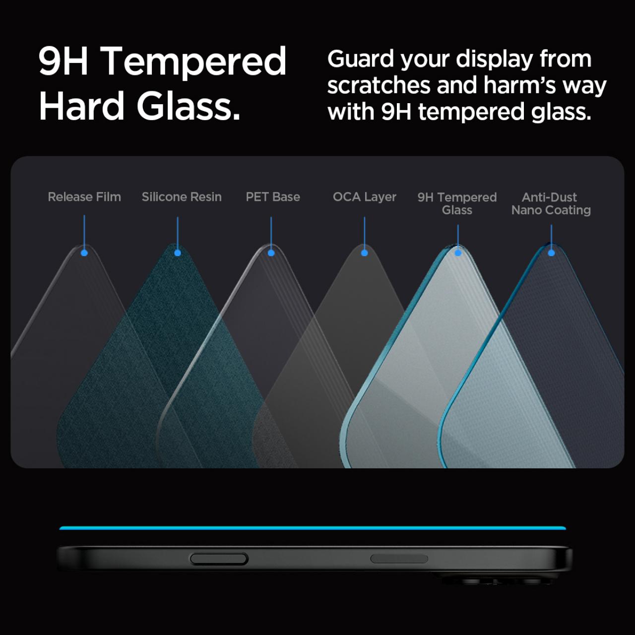 Spigen iPhone 16 Pro Tempered Glass with Tray 2 Pack GlastR EZ Fit - Transparency AGL07928-OLD-1