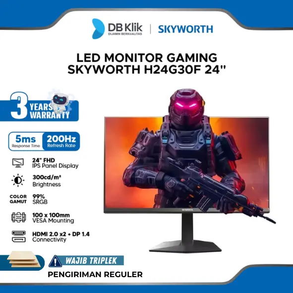 Monitor Gaming SKYWORTH H24G30F 24" IPS FHD 200Hz 5ms HDR10 HDMI DP
