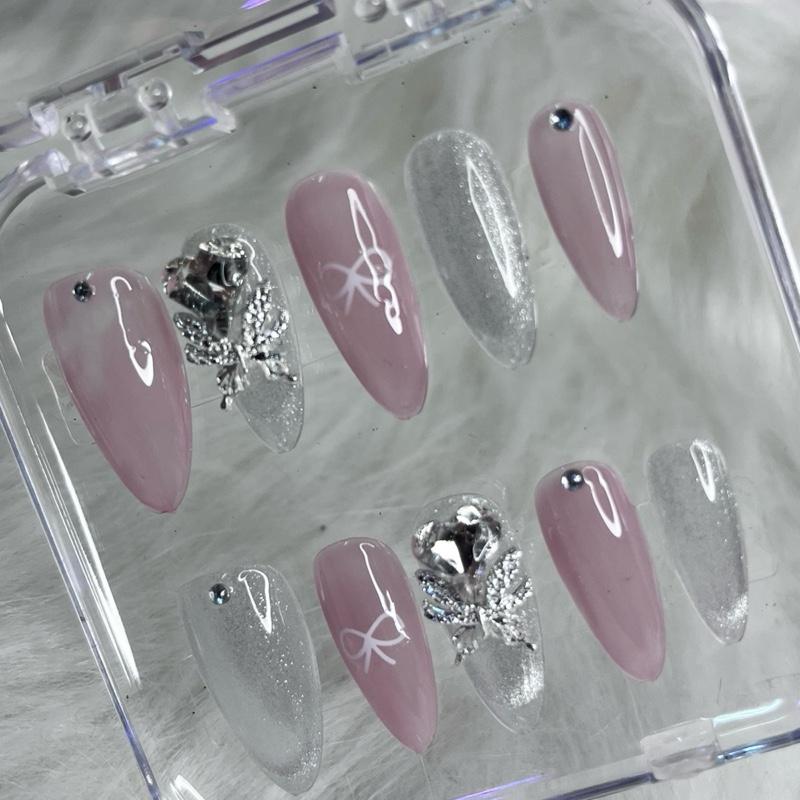 [Nailbox Lộn Xộn] Combo 5 bộ Nailbox ngẫu nhiên màu và form xinh xắn, dễ thương có kèm Keo 6