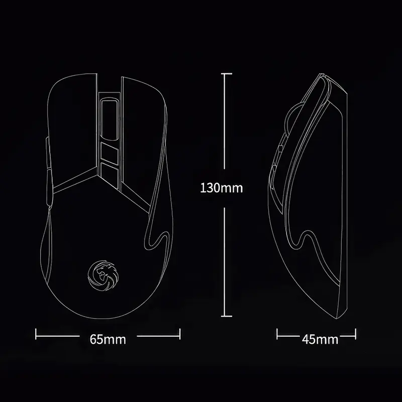 MOFii Gaming Mouse Wireless Bluetooth + 2.4G RGB Lights Rechargeable Baterai Type-C Fast Charging M12 6