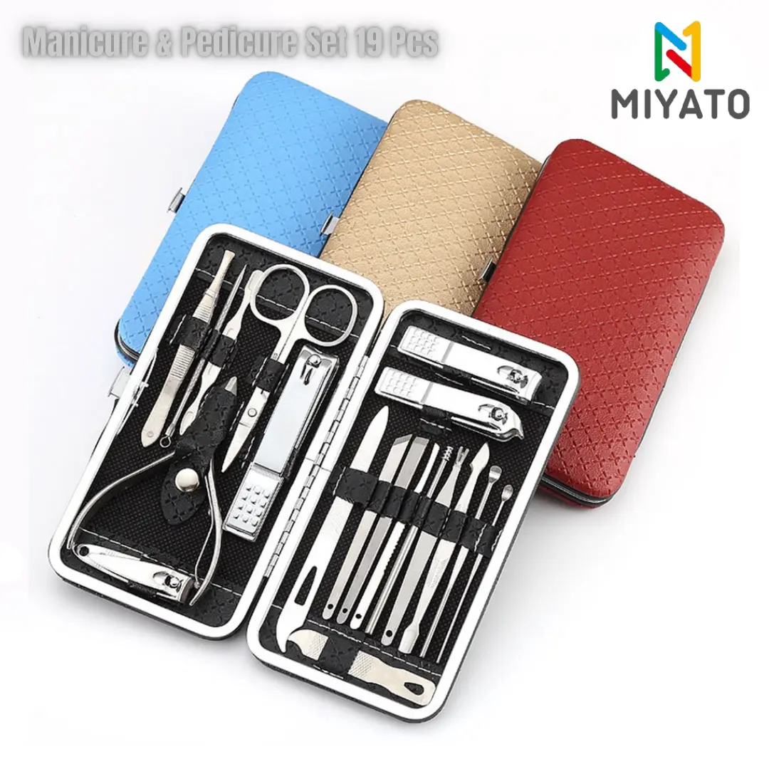 Manicure Set 19 Pcs - Set gunting Kuku - Perawatan Kecantikan Kuku Dan Pembersih Telinga - Stainless Steel