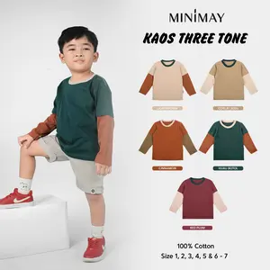 Kaos Lengan Panjang Anak 3 Warna Long Sleeve Tshirt Baju