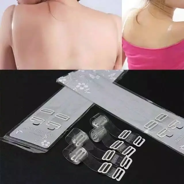TALI BRA TRANSPARAN 1 PASANG / TALI BH TRANSPARAN BENING / TALI KUTANG TRANSPARANT / BRA STRAP PENGAIT BRA 2