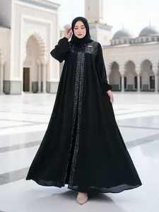 Zelindra Spangle Abaya Turki Elegan – Payet Sequins Mewah, Bahan Adem Nyaman untuk Harian & Pesta