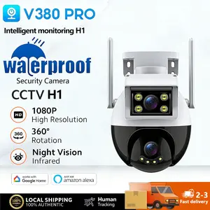 H1 CCTV V380 pro Outdoor WiFi 8MP Dual Lens Waterproof IP Camera 360° IR Night Vision PTZ Kamera