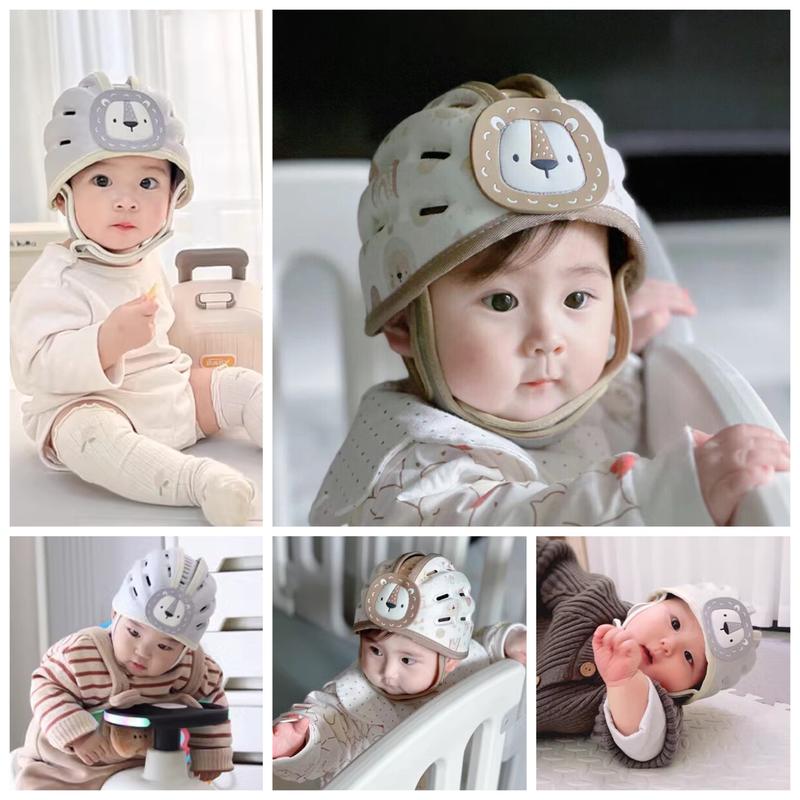 Mũ Bảo Vệ Đầu, Mũ Bảo Hiểm Siêu Nhẹ Thoáng Khí Cho Bé Tập Bò Tập Đi từ 6-36 tháng (hình thật)