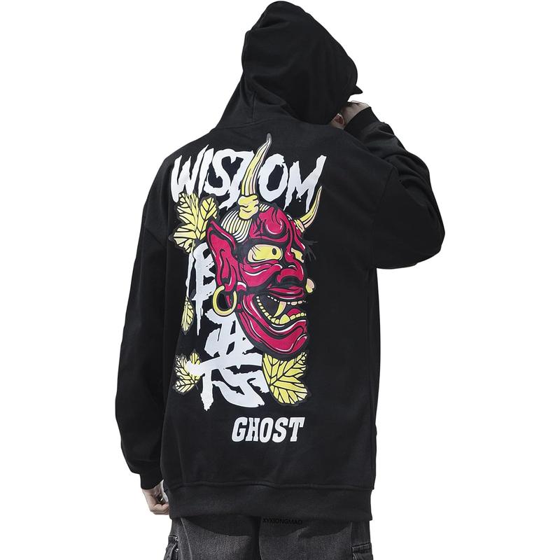 Japanese ghost print hoodie hotsell