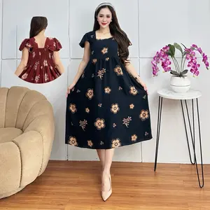 Daster RAISA Lengan Rufle Karet Smok Belakang Bahan Rayon Premium Daster Modern nyaman adem diPakai