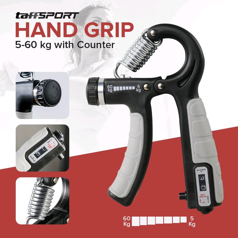 TaffSport Spring Hand Grip Finger Power Exercise 5 - 60 Kg With Counter 0