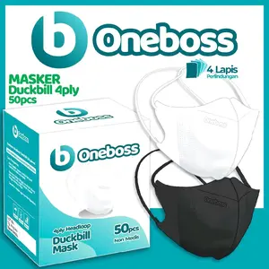 Masker Duckbill Hijab Oneboss 4 Ply 1 Box isi 50pcs -mh