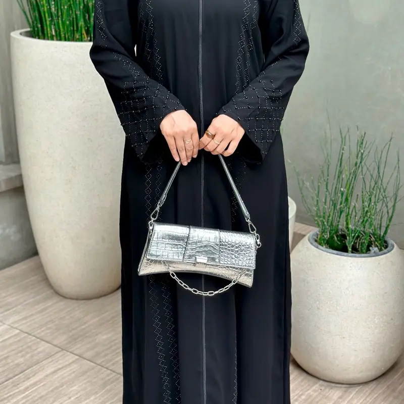 ABAYA SALINA JETBLACK MUTIARA SWAROSKY BLINK S M L XL XXL ALKHATIB COLLECTION eid khaliza black dubai import tidak nerawang simple