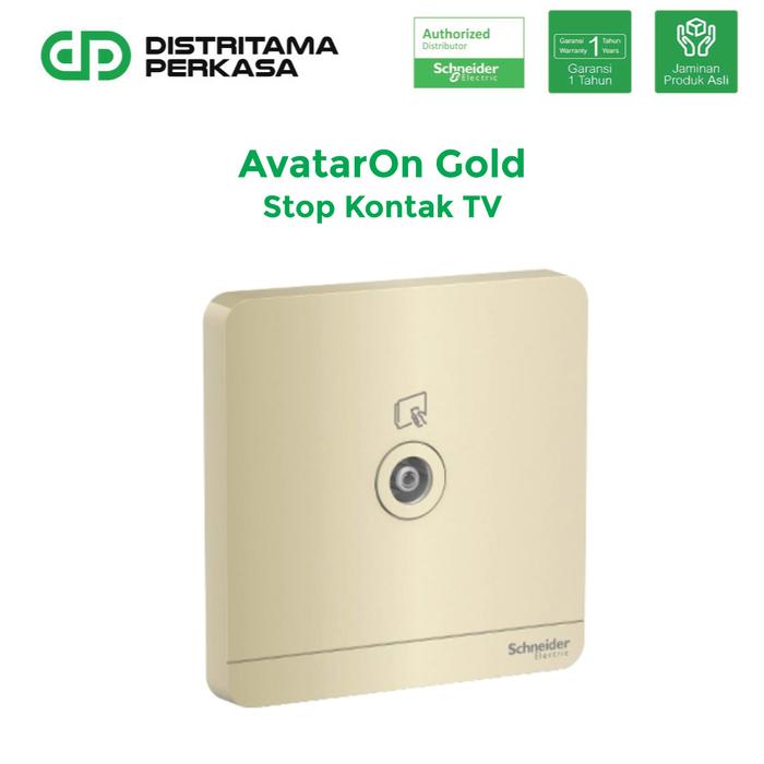 Gambar Schneider AvatarOn Stop Kontak TV Wine Gold - E8331TV_WG dari DP Electric Kota Tangerang Tokopedia