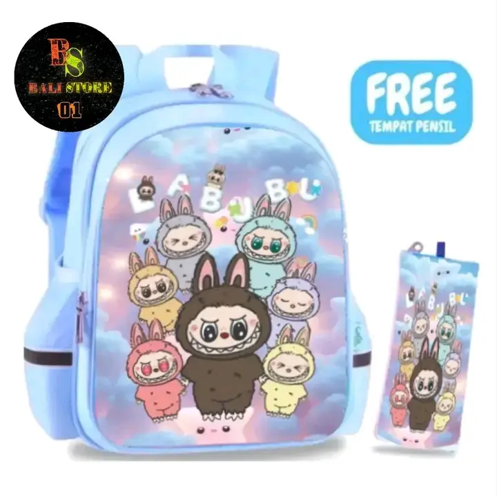 TAS LABUBU SD. TAS SEKOLAH . LABUBU VIRAL . RANSEL LABUBU.  LABUBU PLINTING .LABUBU PRINTING. TAS ANAK Selempang Wanita Perempuan Slingbag banana jansport 2