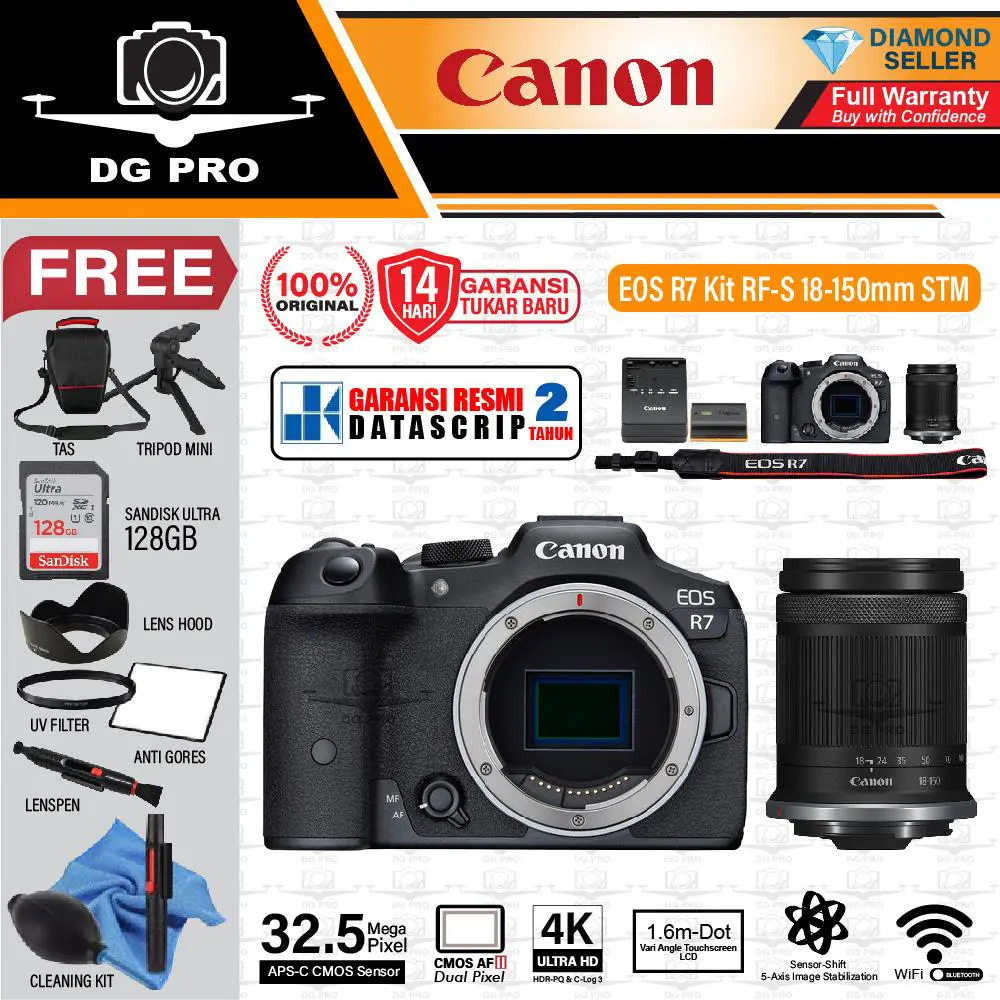 Canon EOS R7 Kit RF-S 18-150mm STM - R 7 Body Only Garansi Resmi