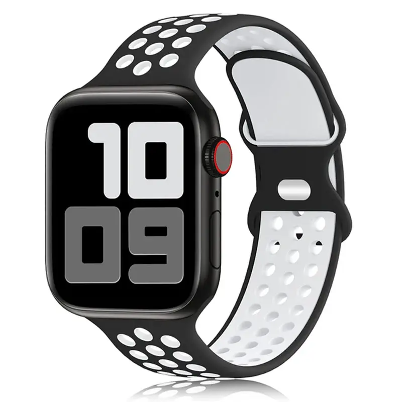 Dây đeo silicon, cho dây đeo Apple Watch, Ultra 2, 49mm, 38mm, 42mm, Vòng đeo tay thể thao, Dòng iWatch 9, 8, 7, 41mm, 45mm, 7, 6, SE, 5, 4, 3, 2, 38mm, 44mm, 40mm, Dây đeo đồng đồng hồ Cao Su Phụ Kiện 5