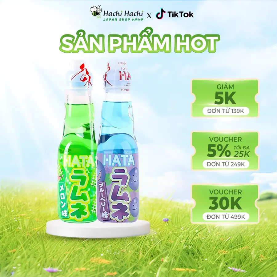 Soda hương dưa lưới/ việt quất Ramune 200ml